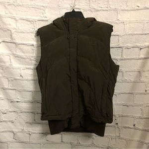 The North Face 600 Down Vest With Hood Size Large Womens Quilted Puffer Brown